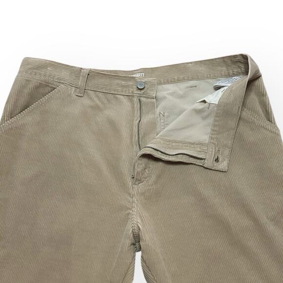 CARHARTT WIP Corduroy Simple Pants Straight Leg Baggy Skater Hippie Khaki Beige - Picture 7 of 12